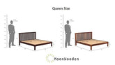 MoonWooden Sheesham Wood Bed Without Storage Wooden Double Bed Cot Bed Furniture for Bedroom Living Room Home (Model-3, Queen)